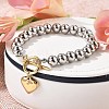 304 Stainless Steel Beaded Stretch Bracelets for Women LS-BJEW-C089-06GP-2