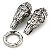 Tibetan Style 304 Stainless Steel Spring Gate Rings FIND-Z046-03AS-03-1