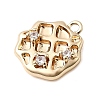 Brass Micro Pave Cubic Zirconia Charms KK-P337-03D-G-3