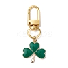 Lucky Clover Alloy Enamel Pendant Decoration HJEW-JM02502-01-1