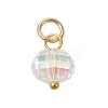 304 Stainless Steel Open Jump Rings ande Glass Beads Pendants PALLOY-JF03599-01-3