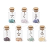 7Pcs Natural Lapis Lazuli/Amethyst/Carnelian/Citrine/Garnet/Green Aventurine  Chip & Alloy Pendants Healing Crystals Wishing Bottles AJEW-JD00019-2