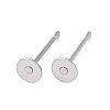 Tarnish Resistant 304 Stainless Steel Flat Round Blank Peg Stud Earring Findings X-STAS-S028-23-2