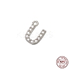 Real Platinum Plated Rhodium Plated 925 Sterling Silver Micro Pave Clear Cubic Zirconia Charms STER-P054-10P-U-1