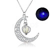 Alloy Resin Moon Pumpkin Pendants Necklaces LS-NJEW-S417-01C-4