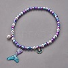 Plastic Imitation Pearl Stretch Bracelets and Necklace Jewelry Sets SJEW-JS01053-02-3