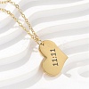 304 Stainless Steel Number 11:11 Pendant Necklaces NJEW-NH0002-01G-01-1