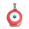 Flat Round 201 Stainless Steel Acrylic Pendants STAS-U036-01P-07-1