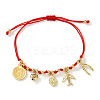 Bohemian 304 Stainless Steel & Brass Charm Bracelets GB2498-2-1