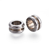 Non-Tarnish 304 Stainless Steel Grooved Beads LS-A-STAS-I117-16A-P-1