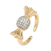 Brass Micro Pave Cubic Zirconia Cuff Rings RJEW-C140-14G-4
