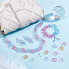 240Pcs 8 Colors Transparent Acrylic Linking Rings MACR-PH0001-46-3
