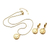 Octagon with Women 304 Stainless Steel Necklaces & Hoop Earring Set for Women SJEW-C007-09G-4