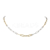 4MM Two Tone 304 Stainless Steel Paperclip Chain Necklaces NJEW-JN05625-3