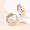 304 Stainless Steel Two Tone Hoop Earrings EJEW-L307-01GP-2