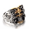 Two Tone Skull Head Men's Stainless Steel Finger Ring LS-PW-WG11803-02-2
