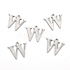 Tarnish Resistant 304 Stainless Steel Alphabet Charms STAS-H122-W-P-2