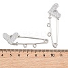 Crisscross Heart 304 Stainless Steel Safety Pins Brooch Findings SA-CBA098D-15E-P02-3