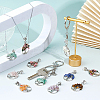 36Pcs 9 Colors Tibetan Style Alloy & Gemstone Chip European Dangle Charms PALLOY-FH00147-5