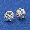 Brass Micro Pave Cubic Zirconia European Beads KK-H513-06S-2