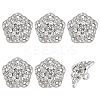 6Pcs 1-Hole Zinc Alloy Buttons FIND-FG0004-89S-1
