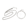 304 Stainless Steel Oval Link Chain Bracelet & Necklace Jewelry Sets SJEW-L199-03P-4