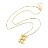 Brass & Plastic Pearl Letter Pendant Box Chain Necklaces for Women NJEW-U017-01G-05-3
