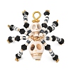 Halloween Theme Dyed Synthetic Turquoise & Glass Seed Beads Pendants PALLOY-MZ00774-03-3