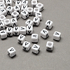 Large Hole Acrylic Letter European Beads SACR-Q103-7mm-01V-1