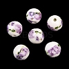 Floral Printed Porcelain Beads PORC-Q199-12mm-01-2