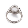 Natural Quartz Crystal Round Adjustable Rings RJEW-K271-04P-07-4