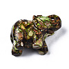 Elephant Assembled Natural Bronzite & Synthetic Imperial Jasper Model Ornament G-N330-62-6