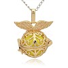 Golden Tone Brass Hollow Round Cage Pendants KK-J237-04G-2