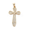Brass Micro Micro Pave Clear Cubic Zirconia Pendants KK-A212-01B-G-1