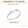 1Pc Letter Brass Rhinestone Open Cuff Rings for Women AJEW-LP0004-47A-S-2
