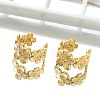 Ion Plating(IP) 304 Stainless Steel Flower Cuff Earrings for Women EJEW-A118-03G-3