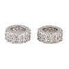 Brass Micro Pave Cubic Zirconia European Beads ZIRC-D026-07P-2