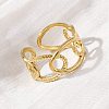 Oval 304 Stainless Steel Open Cuff Ring for Women LS-RJEW-Z083-03G-01-3