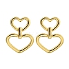 Rack Plating Hollow Heart Brass Stud Earrings EJEW-C116-05G-1