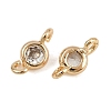 Brass Pave Clear Cubic Zirconia Connector Charms KK-H078-09C-G-2