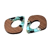 Transparent Resin and Walnut Wood Pendants RESI-T057-07J-3