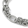 Anti-Tarnish 304 Stainless Steel Oval Ring Link Chain Anklets AJEW-A057-07P-2