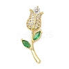 Brass Micro Pave Cubic Zirconia Pendants KK-D357-38G-02-1