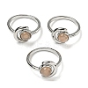 Natural Sunstone Adjustable Rings RJEW-K269-09P-02-1