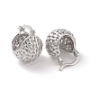 Brass Basket Hoop Earrings for Women EJEW-G315-09P-2