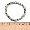 Natural Dalmatian Jasper Jasper Round Beaded Bracelets X-BJEW-G073-16-4