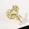 Brass Adjustable Open Cuff Rings for Women RJEW-R032-02G-2