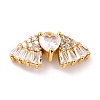 Eco-Friendly Brass Micro Pave Clear Cubic Zirconia Charms ZIRC-C027-07G-RS-1