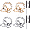 2 Sets 2 Colors  Zinc Alloy Crystal Rhinestone Spring Gate Rings ALRI-BC0001-02-1