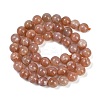 Natural Sunstone Round Bead Strands G-F266-11-8mm-01-5